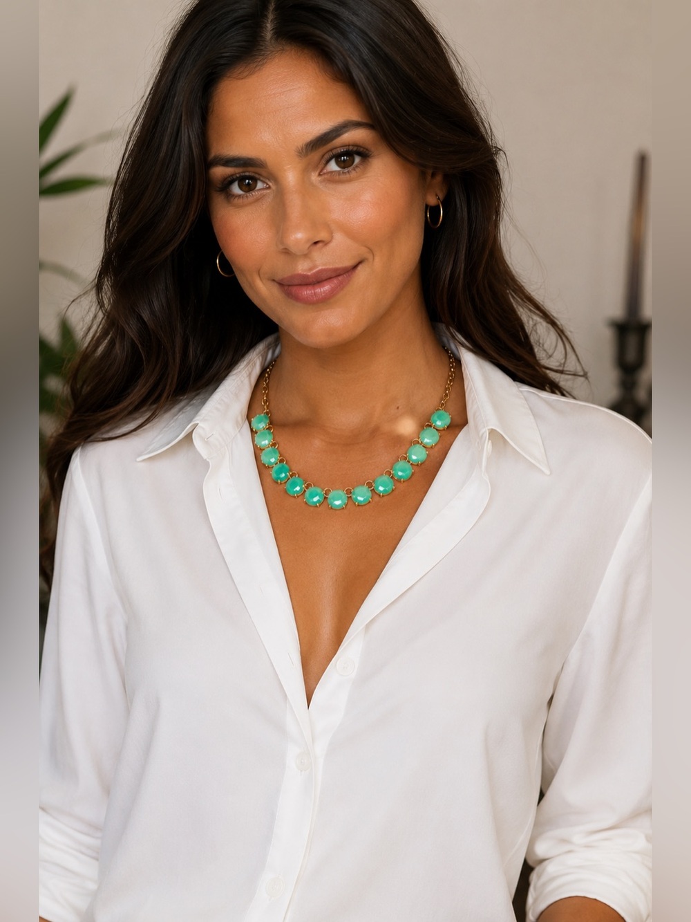 Gorgeous aqua stone necklace